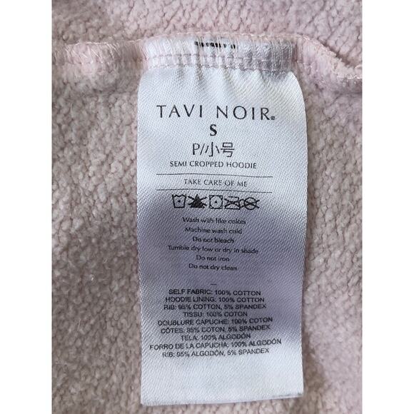 Tavi Noir Semi Cropped Blush Pink Hoodie Athleisure Loungewear Sporty Chic Small - Picture 7 of 10